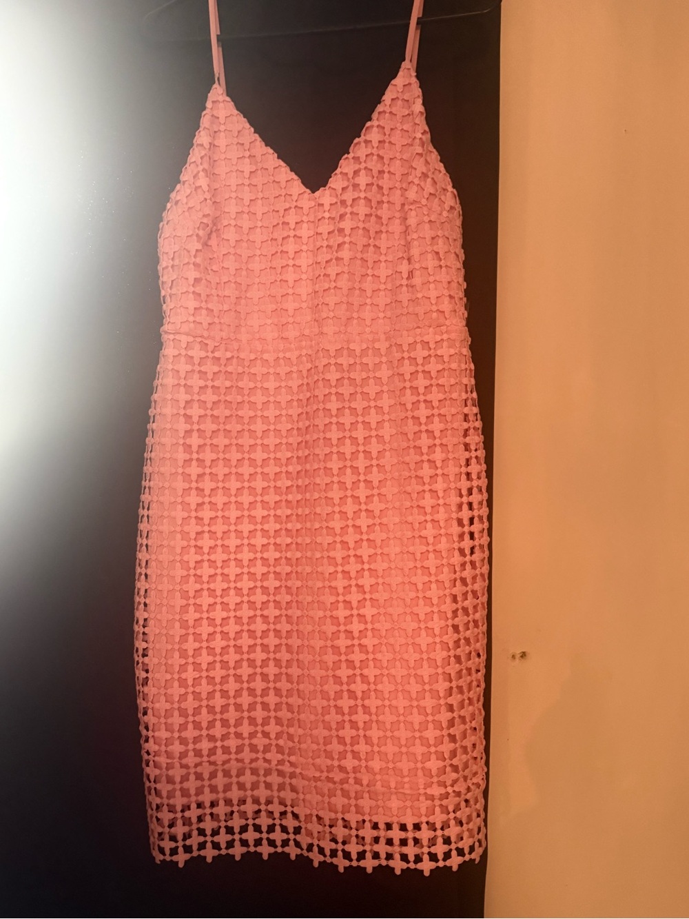 Lulu's Pink Crochet Midi Slip Dress